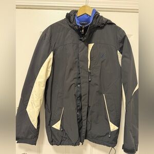 Men's Black and Cream Nautica Jacket